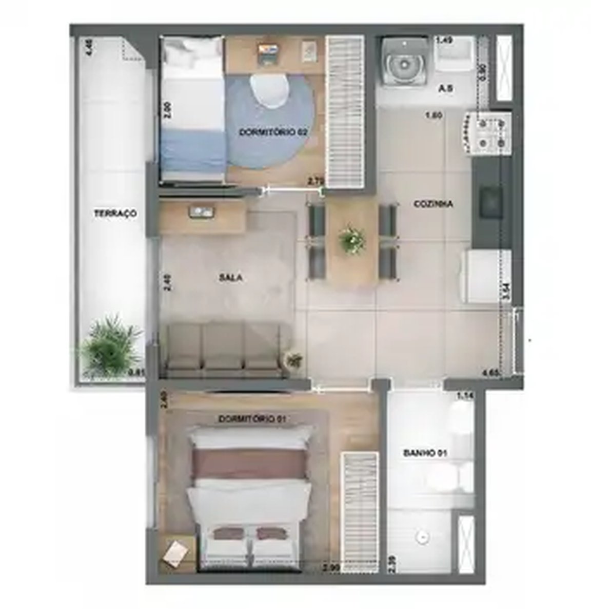 Apartamento 38m²