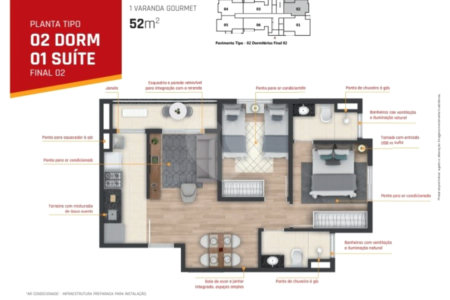 Apartamento à venda com 2 quartos, sendo 1 suíte, em Vila Hortência, Sorocaba, SP
