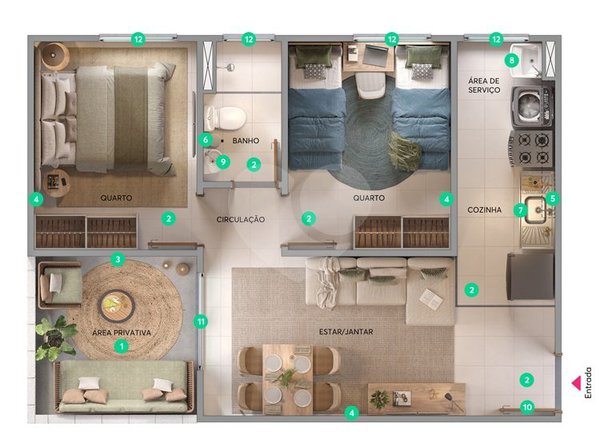 Apartamento 43m² 4