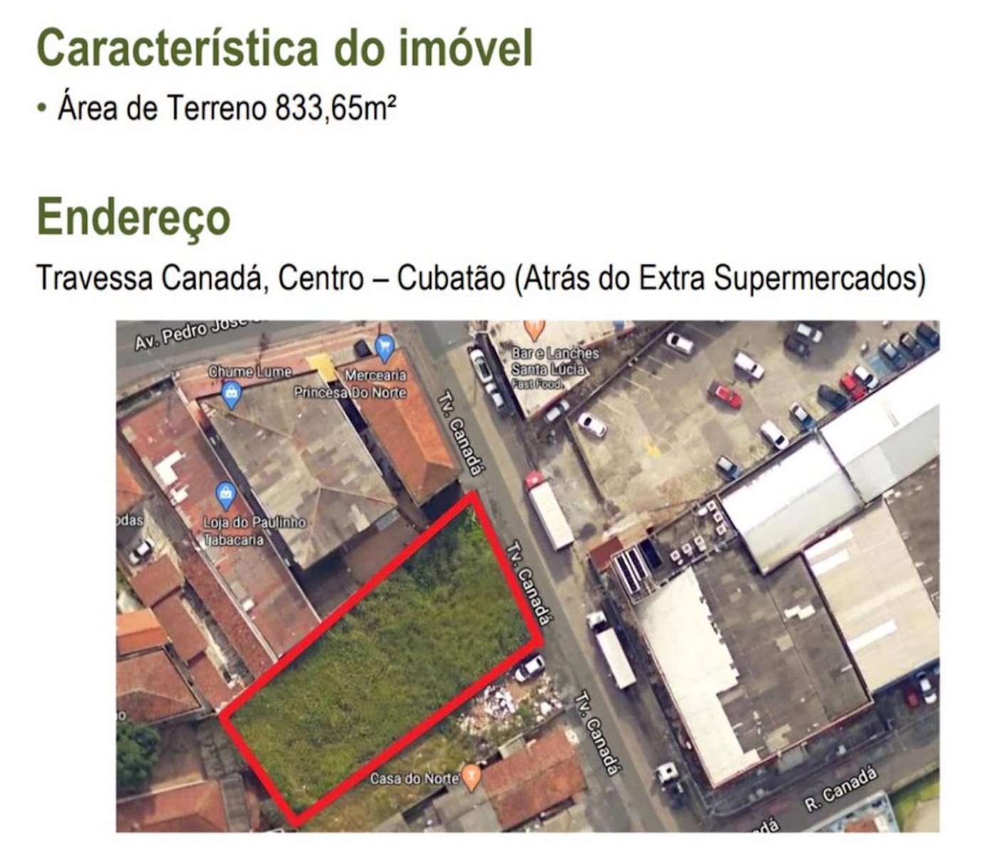 Terreno para alugar, 833 m² por R$ 8.230,00 - Vila Paulista - Cubatão/SP