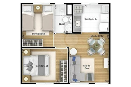 Apartamento à venda com 2 quartos em Jardim Albertina, Guarulhos, SP