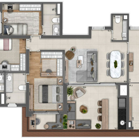 Apartamento à venda com 3 suítes em Mirandópolis, São Paulo, SP
