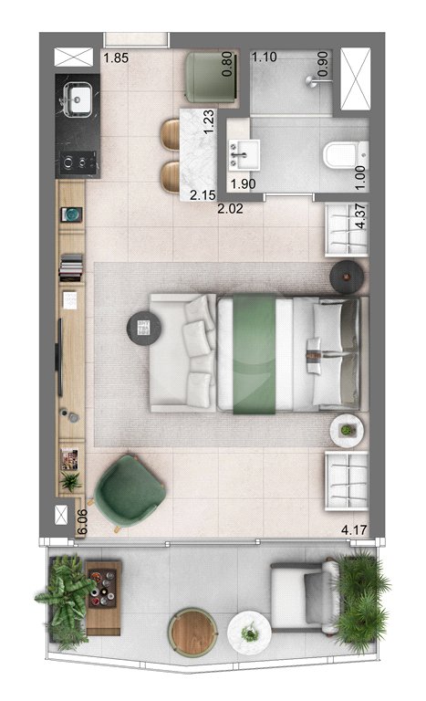 Apartamento à venda com 1 quarto em Vila Olímpia, São Paulo, SP