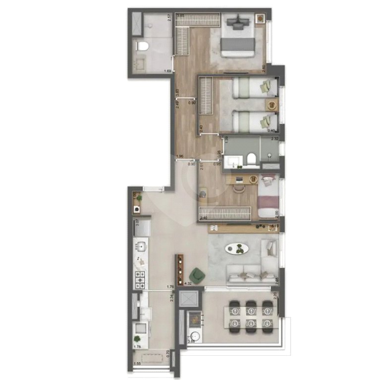 Apartamento à venda com 3 quartos, sendo 1 suíte,  em Vila Pirajussara, São Paulo, SP