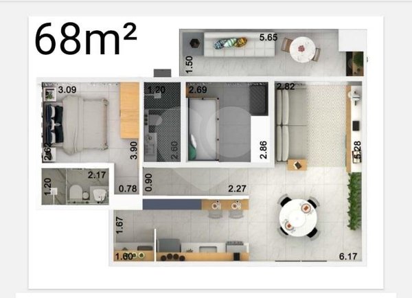 Apartamento 68m² 1
