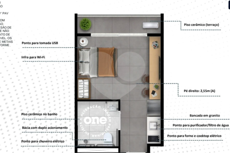 Apartamento à venda com 1 quarto em Bela Vista, São Paulo, SP