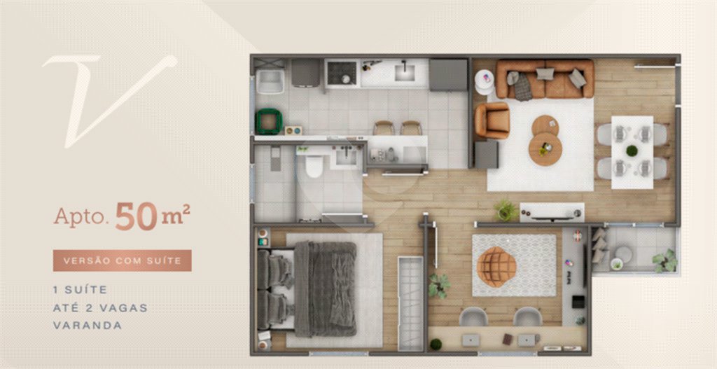 Apartamento à venda com 2 quartos, sendo 1 suíte, em Parque Santos Dumont, Votorantim, SP