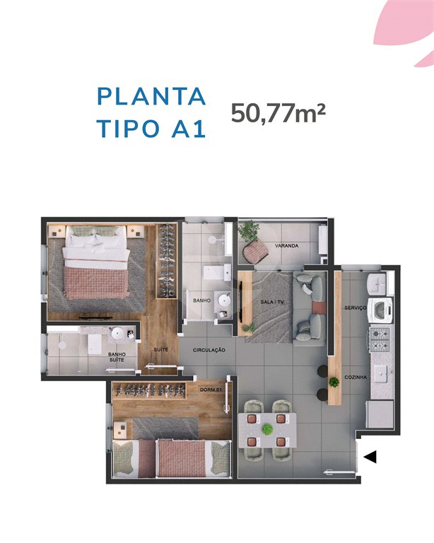 Apartamento à venda com 2 quartos, sendo 1 suíte, em Vila Rica, Sorocaba, SP