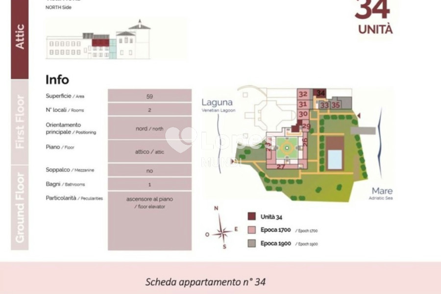 Apartamento com 1 quarto à venda em Pellestrina, Veneza, Itália – Venetia Domus