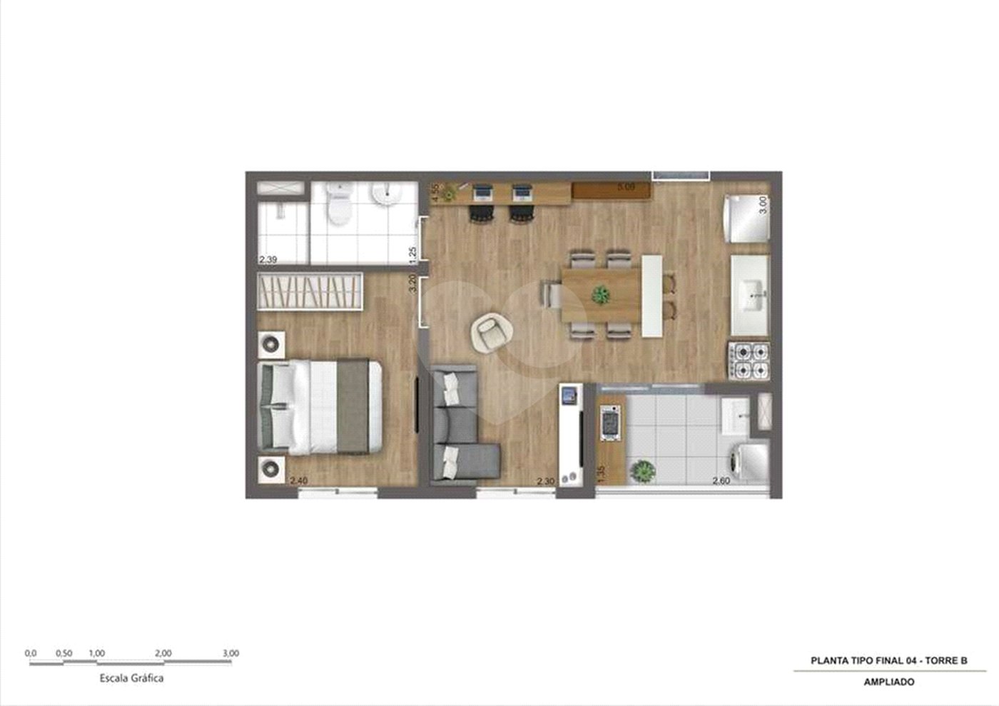 Apartamento à venda com 2 quartos, sendo 1 suíte, em Campo Grande, São Paulo, SP