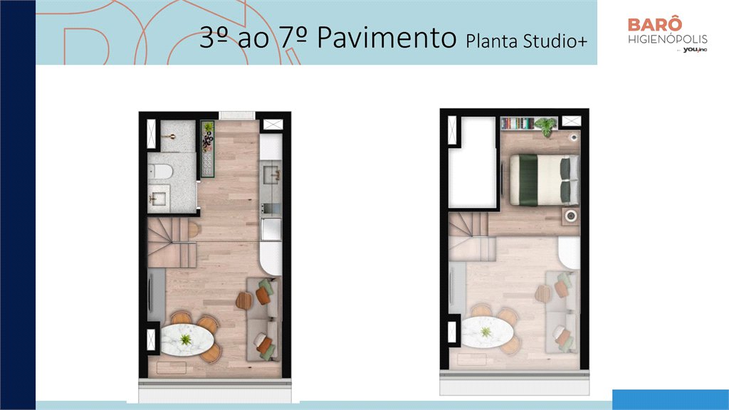 Studio 25 m² – Barô Higienópolis by You, inc | São Paulo