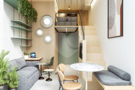 Studio na Vila Mariana, de 24m2 Pé Direito 3,7m