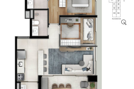Apartamento à venda com 2 quartos, sendo 1 suíte,  em Vila São Francisco (zona Sul), São Paulo, SP