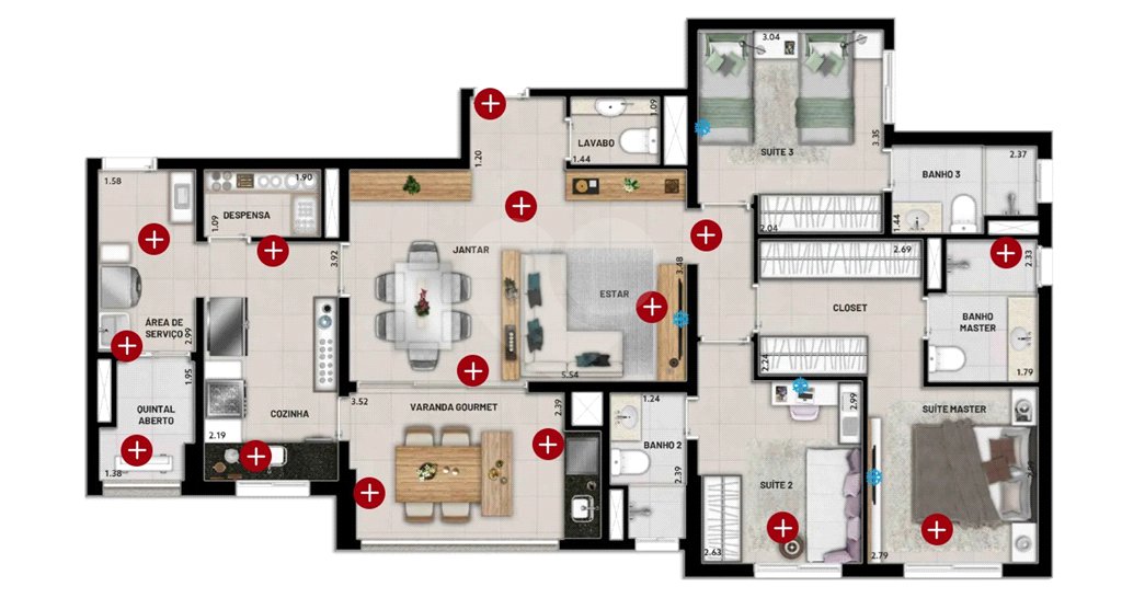 Apartamento à venda com 3 suítes no Centro, São Bernardo do Campo, SP