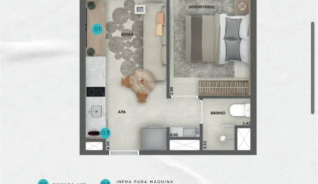 Apartamento à venda com 1 quarto em Pinheiros, São Paulo, SP