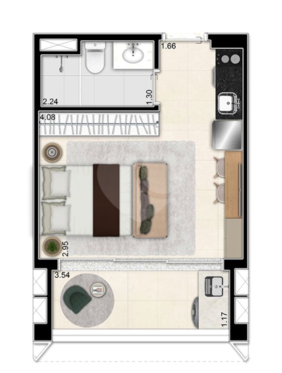 Studio à venda com 1 suíte em Vila Clementino, São Paulo, SP