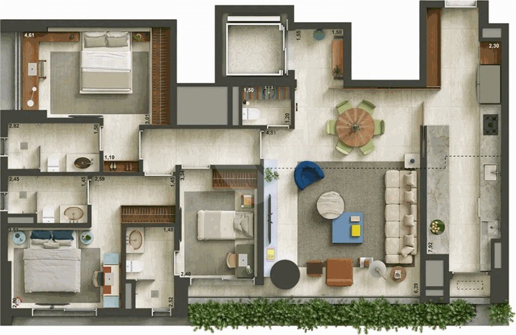 Apartamento à venda com 3 suítes em Cidade Monções, São Paulo, SP