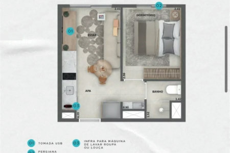 Apartamento à venda com 1 quarto em Pinheiros, São Paulo, SP