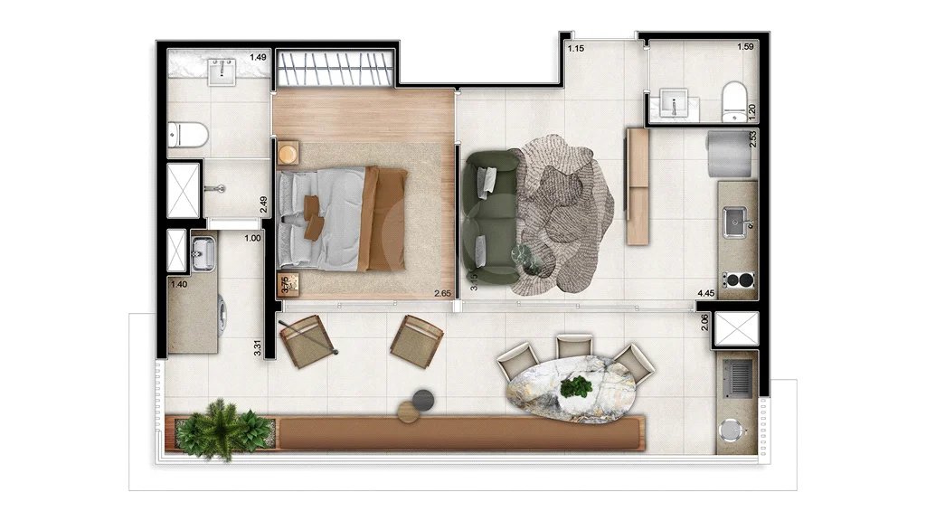 Apartamento à venda com 1 suíte em Vila Baruel, São Paulo, SP