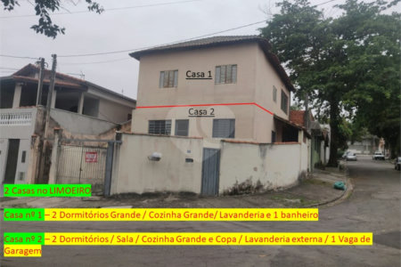 CASA COM DOIS ANDARES SEPARADOS A VENDA NO JARDIM LIMOEIRO, COM 139M²