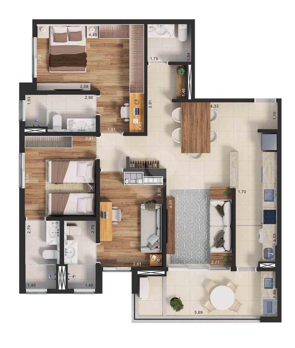 Apartamento 112m² 4