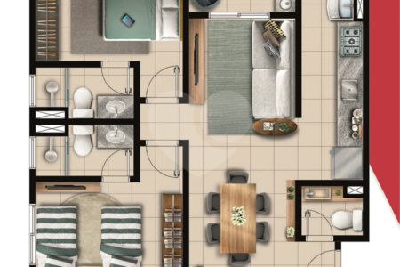 Apartamento à venda com 2 suítes em Atibaia Jardim, Atibaia, SP