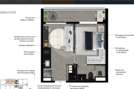 Studio à venda com 1 quarto em Vila Olímpia, São Paulo, SP