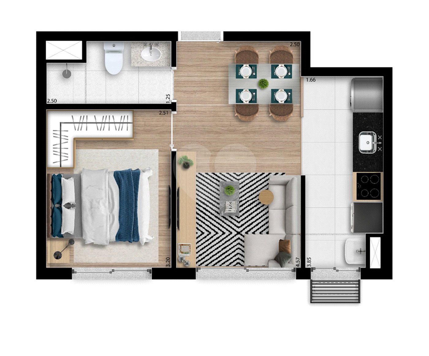 Apartamento à venda com 1 quarto em Vila Suissa, Mogi das Cruzes, SP