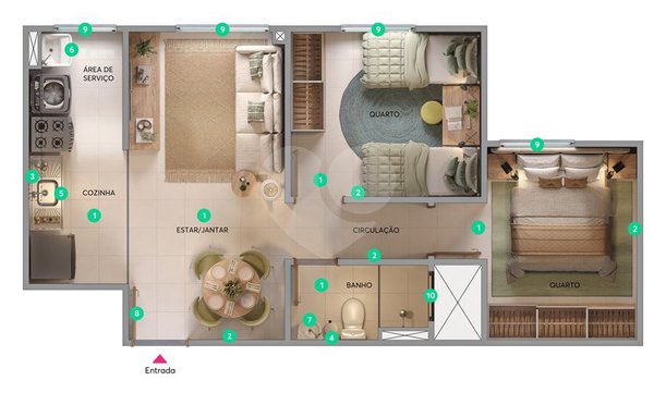 Apartamento 43m² 3