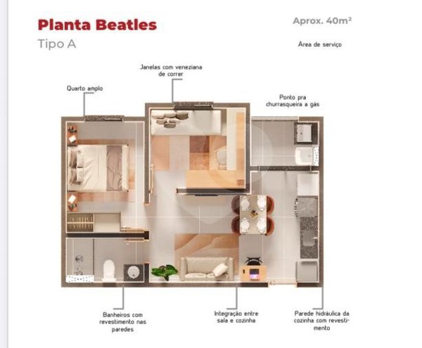 Apartamento 40m² 1