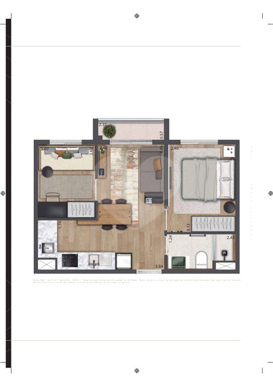 Apartamento para alugar com 1 quarto em Moema, São Paulo, SP