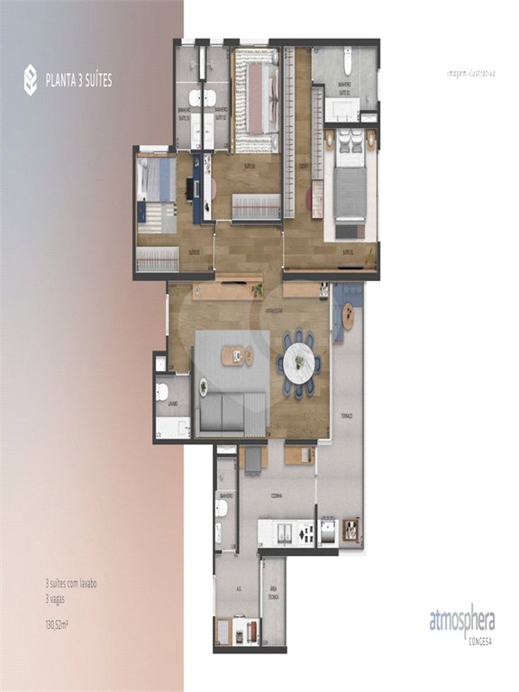 Apartamento à venda com 3 suítes no Centro, Indaiatuba, SP