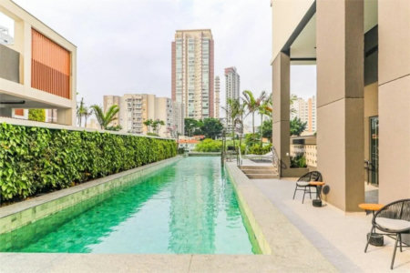 Studio à venda ou para alugar com 1 quarto, sendo 1 suíte, em Brooklin, São Paulo - SP