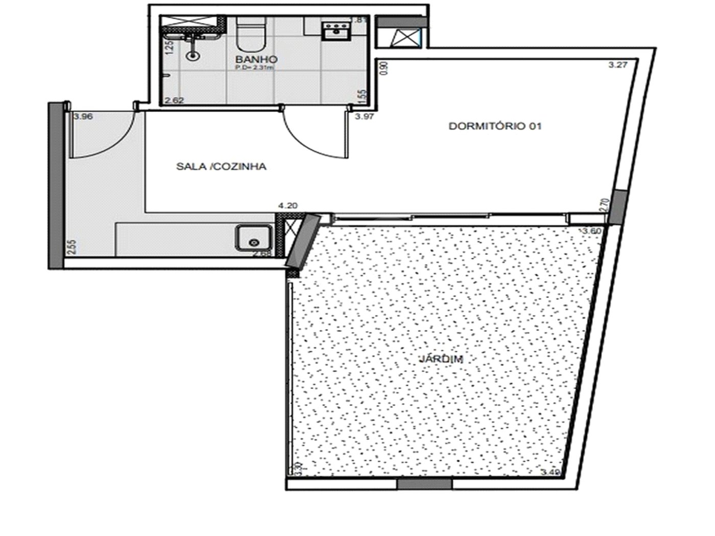 Studios com 34,06 e 36,41 m2, a 300 m do Metrô Vila Madalena