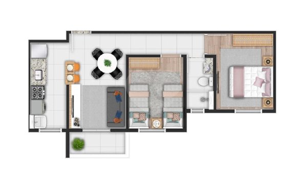 Planta Apartamento 47m²
