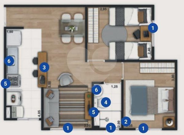 Apartamento 40m² 1
