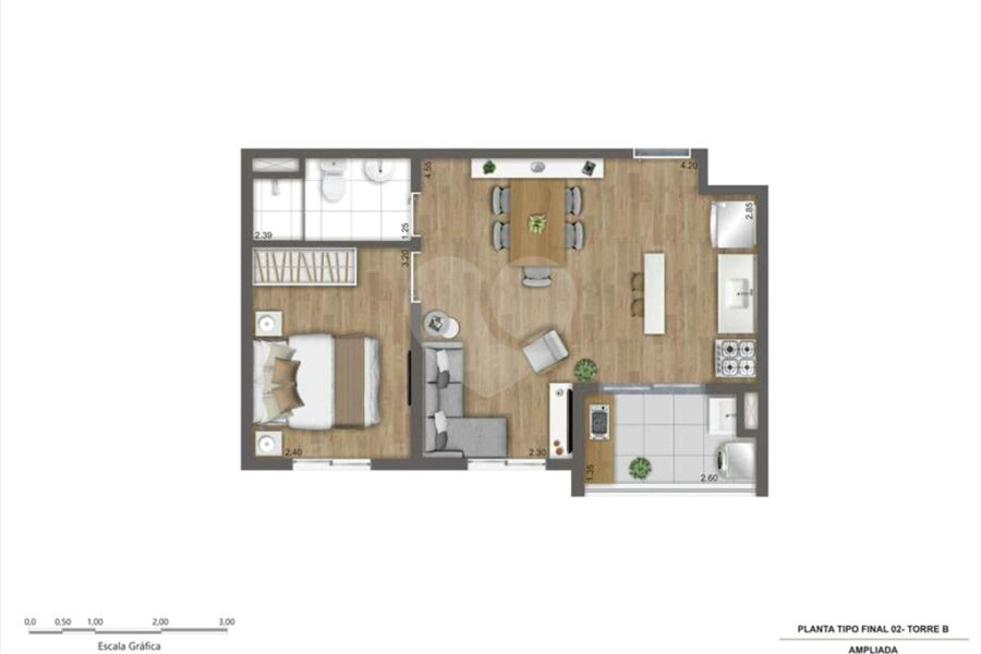 Apartamento à venda com 2 quartos, sendo 1 suíte, em Campo Grande, São Paulo, SP
