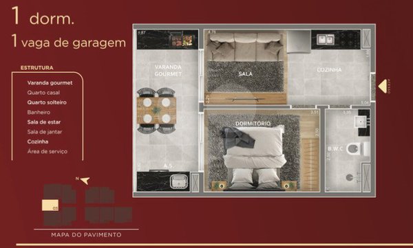 Apartamento 39m² 1