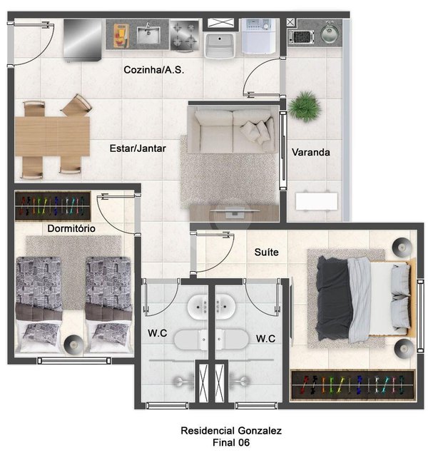 Apartamento 50m² 2