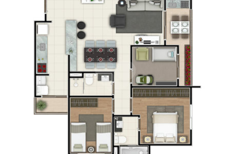 Apartamento à venda com 3 quartos, sendo 1 suíte, em Parque Campolim, Sorocaba, SP