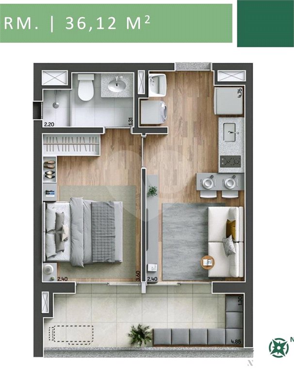 Apartamento à venda com 1 quarto em Ipiranga, São Paulo, SP