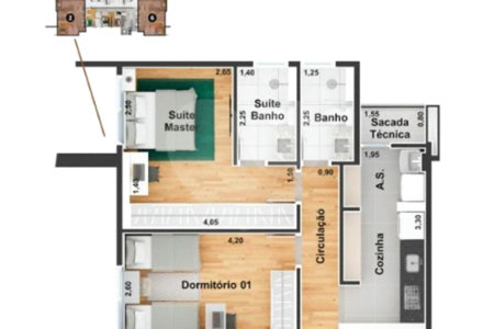 Apartamento à venda com 3 quartos, sendo 1 suíte, em Além Ponte, Sorocaba, SP