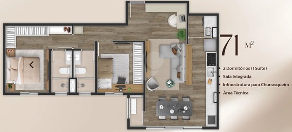 Apartamento 71m² 1