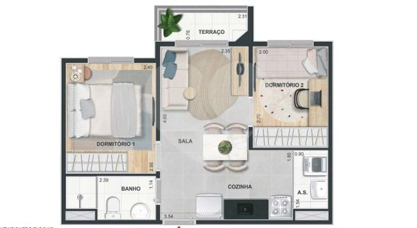 Apartamento 36m² 3