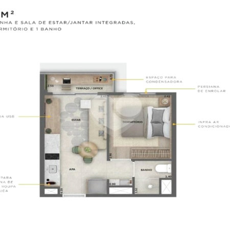 Apartamento à venda com 1 quarto em Pinheiros, São Paulo, SP