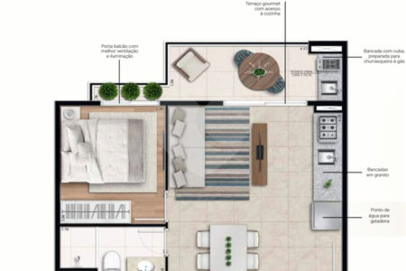 Apartamento à venda com 2 quartos, sendo 1 suíte, em Vila Paulicéia, São Paulo, SP