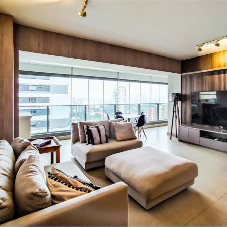 Apartamento totalmente mobiliado com ar-condicionado localizado no coração do Brooklin!!!