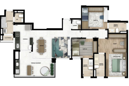 Apartamento à venda com 3 quartos, sendo 1 suíte, em Parque Campolim, Sorocaba, SP