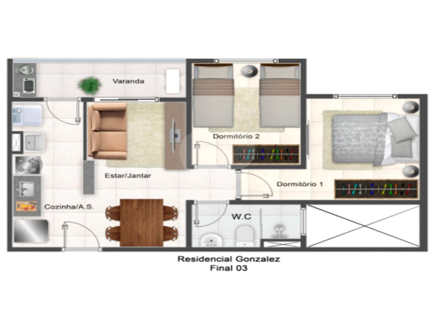 Apartamento à venda com 2 quartos em Vila Assis, Sorocaba, SP