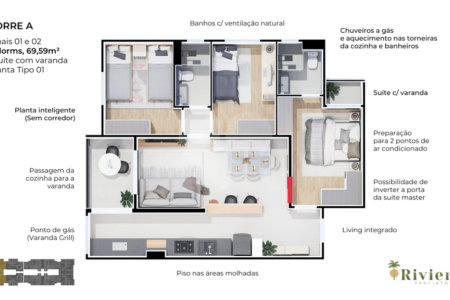 Apartamento à venda com 3 quartos, sendo 1 suíte, em Jardim São Carlos, Sorocaba, SP